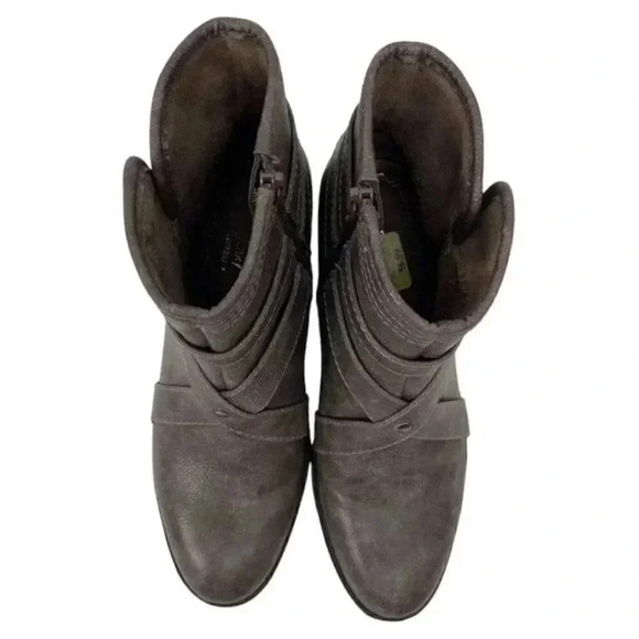 Natural Soul Naturalizer Zela Size 7.5 Strappy Ankle Boots Side Zip Block Heels - Picture 8 of 12